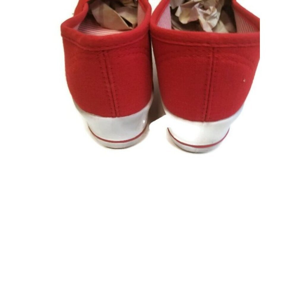 Rasolli Rena Womens Size 7.5 Slip On Wedge Sneaker Shoes Red Summer Floral - Picture 4 of 6
